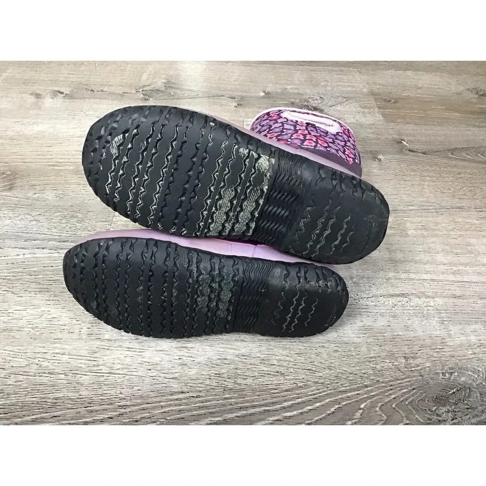 BOGS Grasp Flowers Youth Girls Size 6 Snow Boots 78759 Purple Waterproof Winter